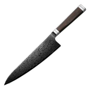Enenra | Gyuto 210 mm | Japansk kokkekniv | Rinzen #1 & Sort Damaskus67