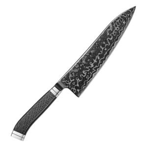 Mizuchi | Gyuto 210 mm | Japansk kokkekniv | M390 & Sort Damaskus145